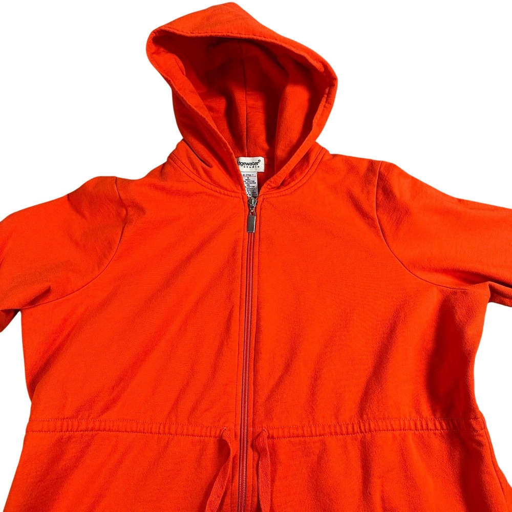 Bridgewater Studio Womens Orange Full Zip Hoodie Drawstring XL‎